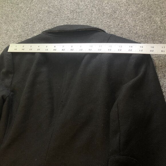 Banana Republic Equestrian Jacket Womens 2 Black Elbow Patches Wool Blend - Picture 12 of 12